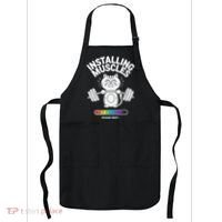 Installing Muscles Please Wait Cat Workout Gym Fitness Apron thumb 0
