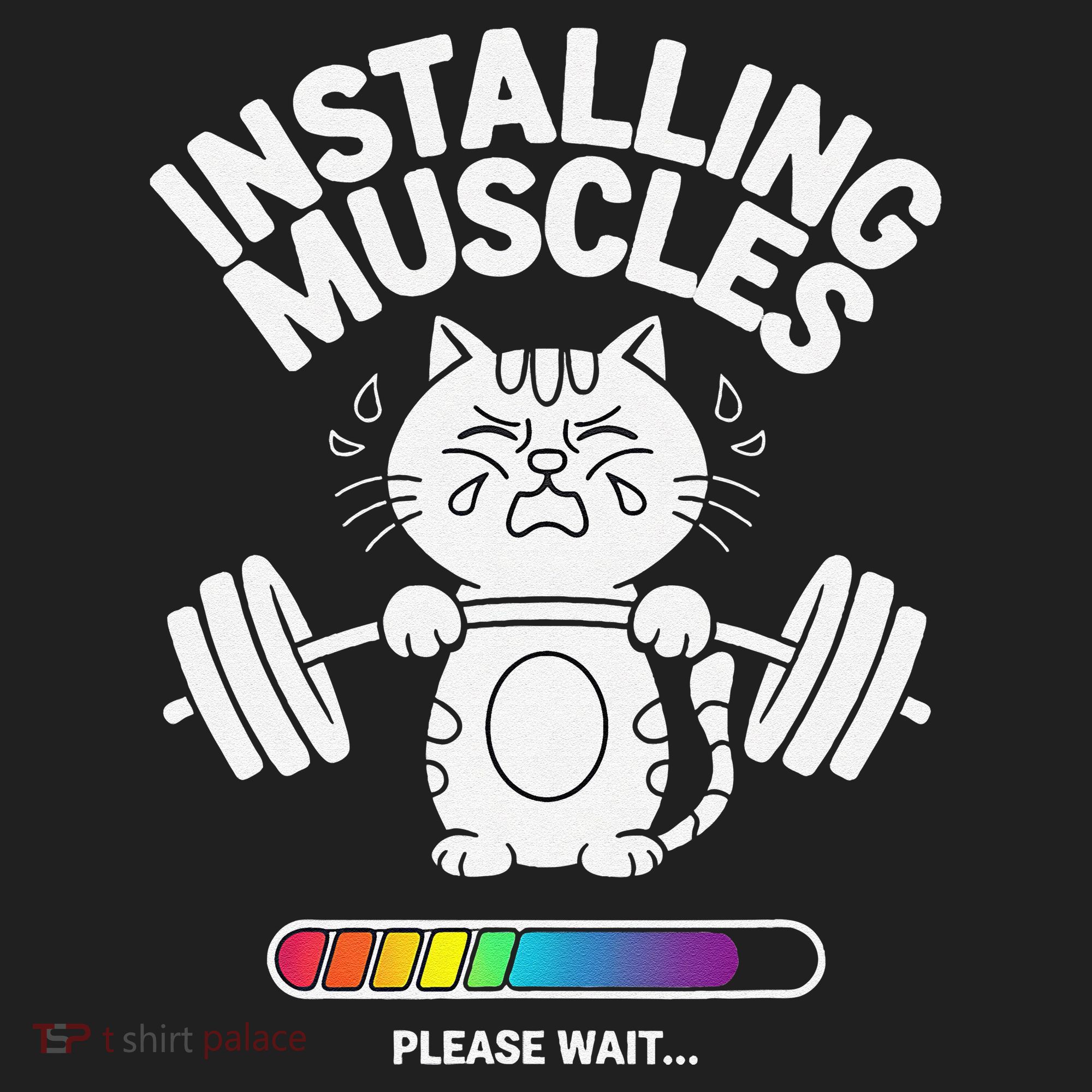 Installing Muscles Please Wait Cat Workout Gym Fitness Beanie