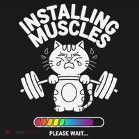 Installing Muscles Please Wait Cat Workout Gym Fitness Women's Hoodie thumb 2