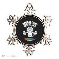 Installing Muscles Please Wait Cat Workout Gym Fitness Ornament thumb 0
