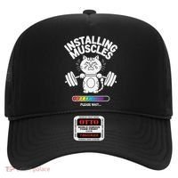 Installing Muscles Please Wait Cat Workout Gym Fitness Hat thumb 0