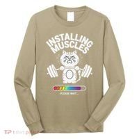 Installing Muscles Please Wait Cat Workout Gym Fitness Long Sleeve Shirt thumb 0