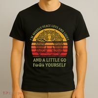 IM Mostly Peace Love And Light And A Little Go Yoga Vintage T-Shirt thumb 3