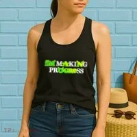 I’M Making Progress Funny Women's Tank Top thumb 2