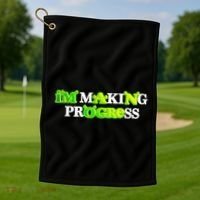 I’M Making Progress Funny Golf Towel thumb 1