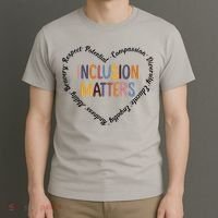 Inclusion Matters Positive Diversity Kindness Matter Heart T-Shirt thumb 3