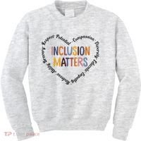Inclusion Matters Positive Diversity Kindness Matter Heart Kids Sweatshirt thumb 0