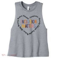Inclusion Matters Positive Diversity Kindness Matter Heart Women's Racerback Cropped Tank thumb 0