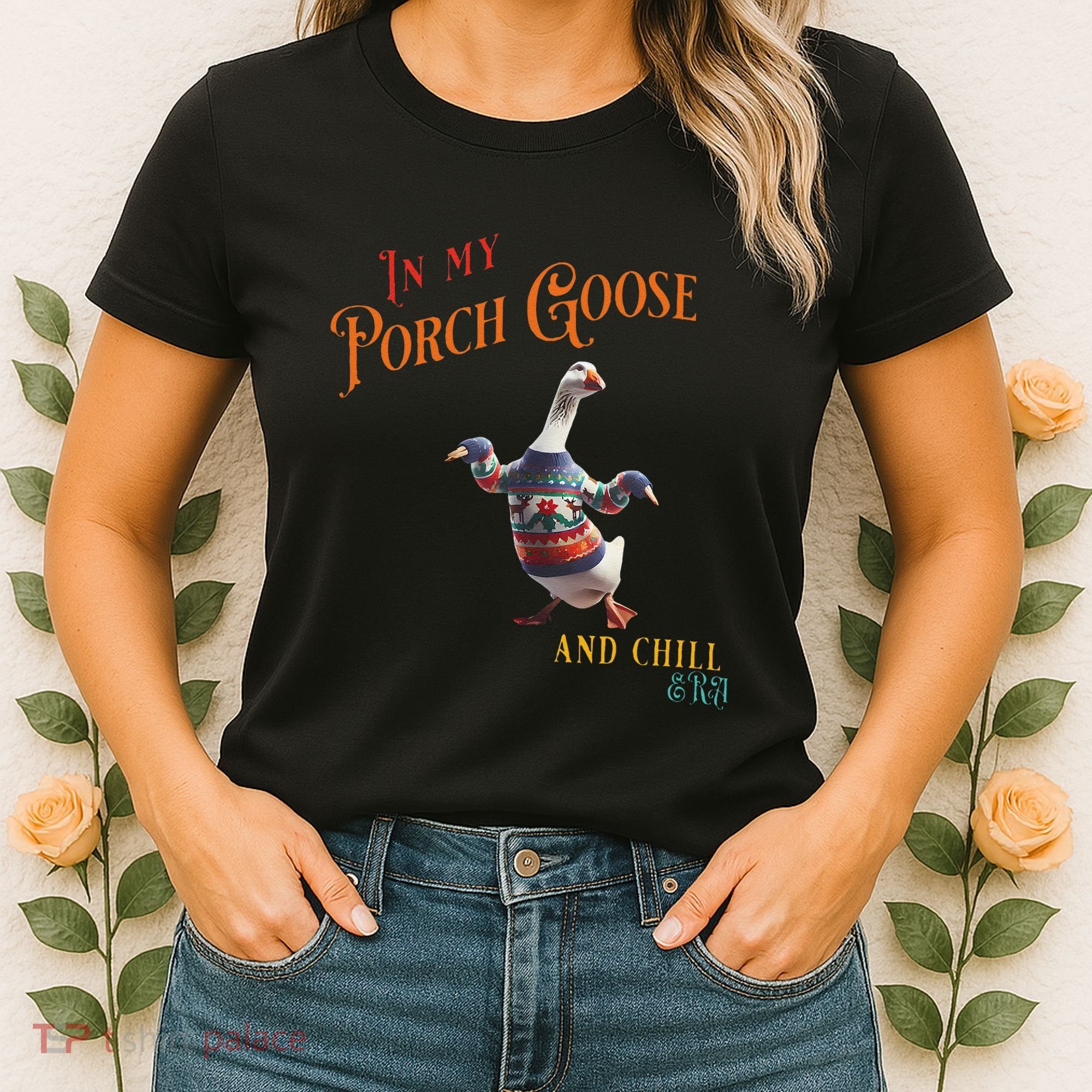 In My Porch Goose And Chill Era Funny Women's T-Shirt