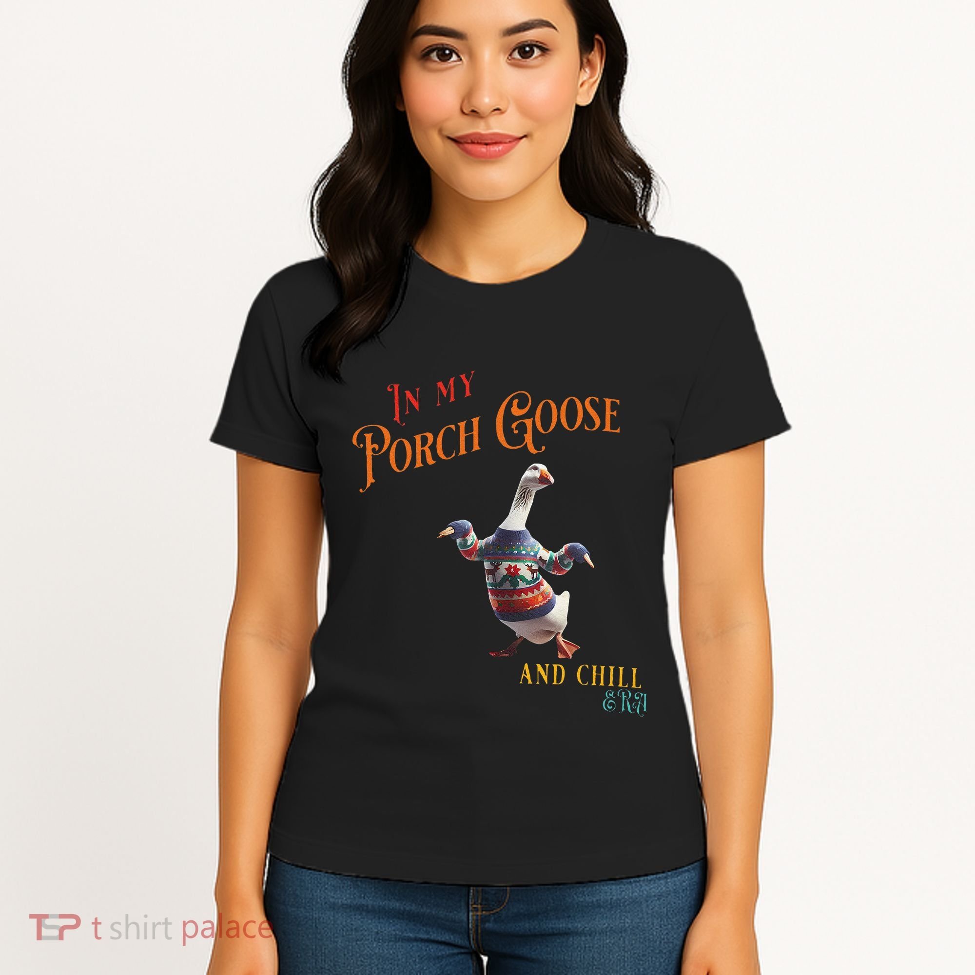 In My Porch Goose And Chill Era Funny Women's T-Shirt