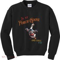 In My Porch Goose And Chill Era Funny Kids Sweatshirt thumb 0