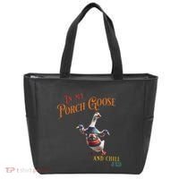 In My Porch Goose And Chill Era Funny Tote Bag thumb 0