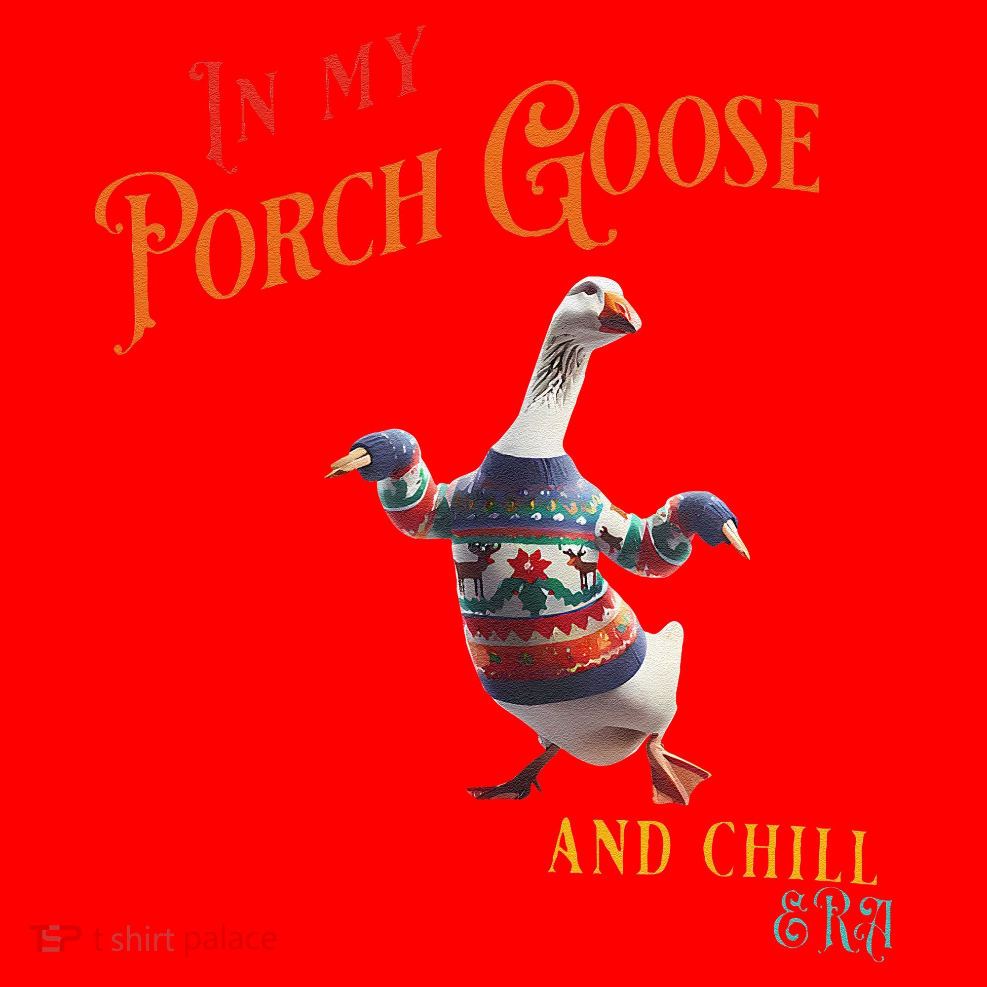 In My Porch Goose And Chill Era Funny Santa Hat