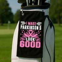 I Make Parkinsons Look Good Funny Parkinsons Disease Gift Golf Towel thumb 2