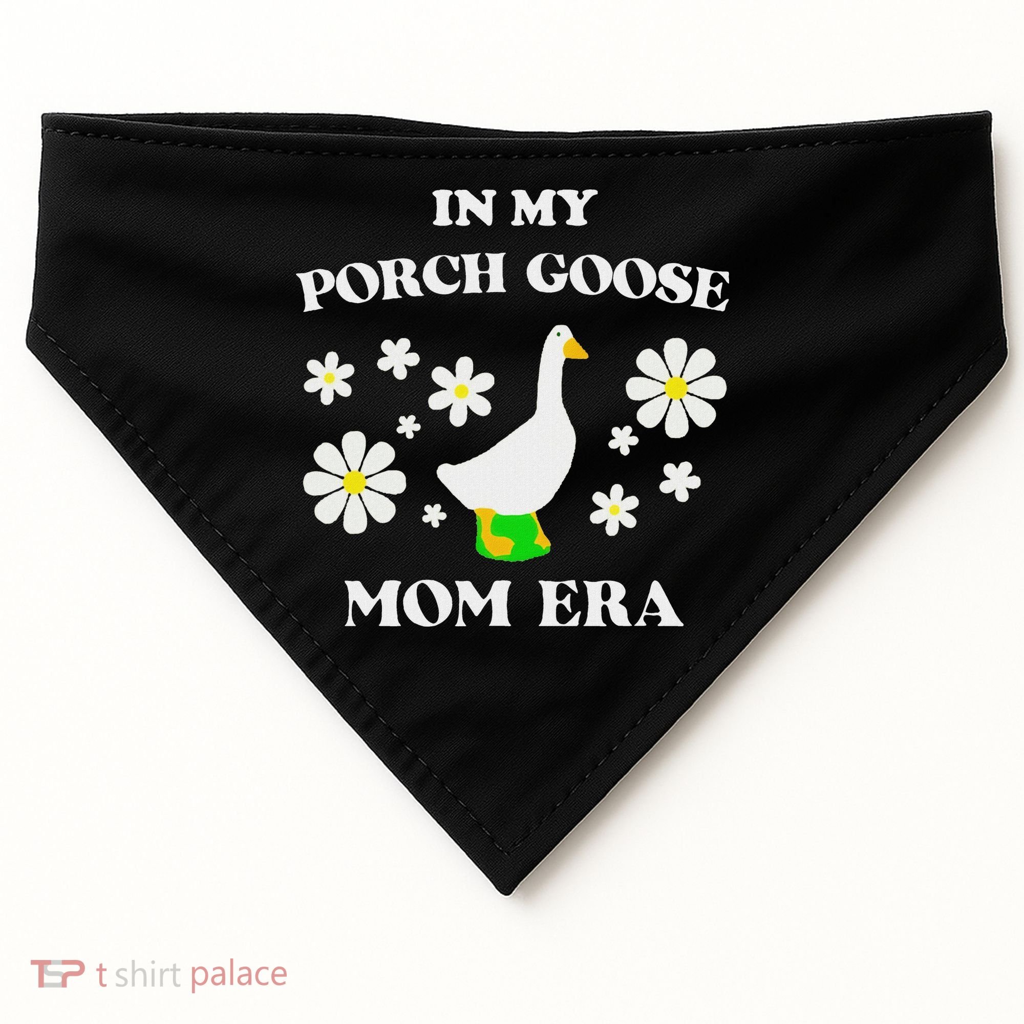 In My Porch Goose Mom Era Goose Clothes Silly Cute Groovy USA-Made Doggie Bandana