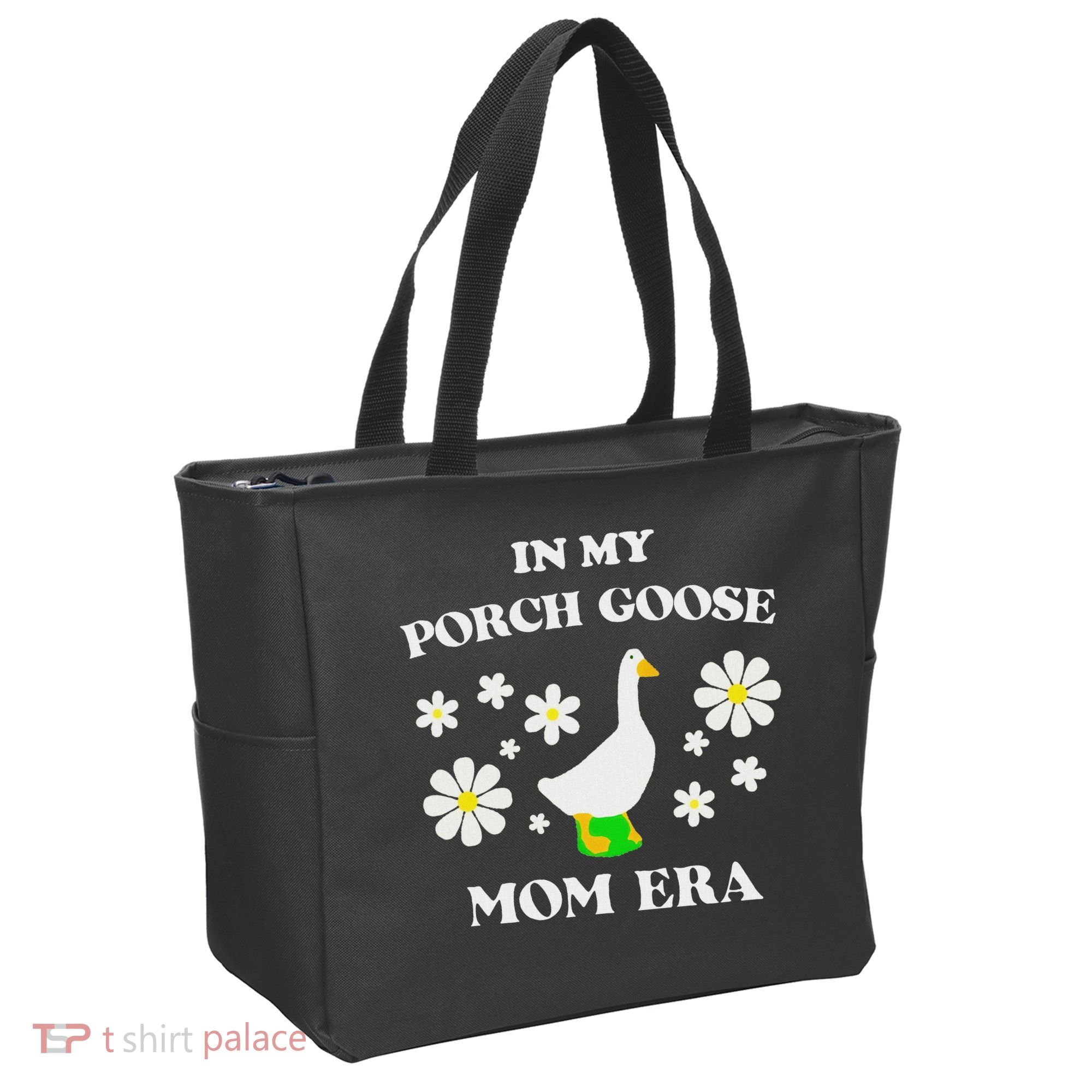 In My Porch Goose Mom Era Goose Clothes Silly Cute Groovy Tote Bag