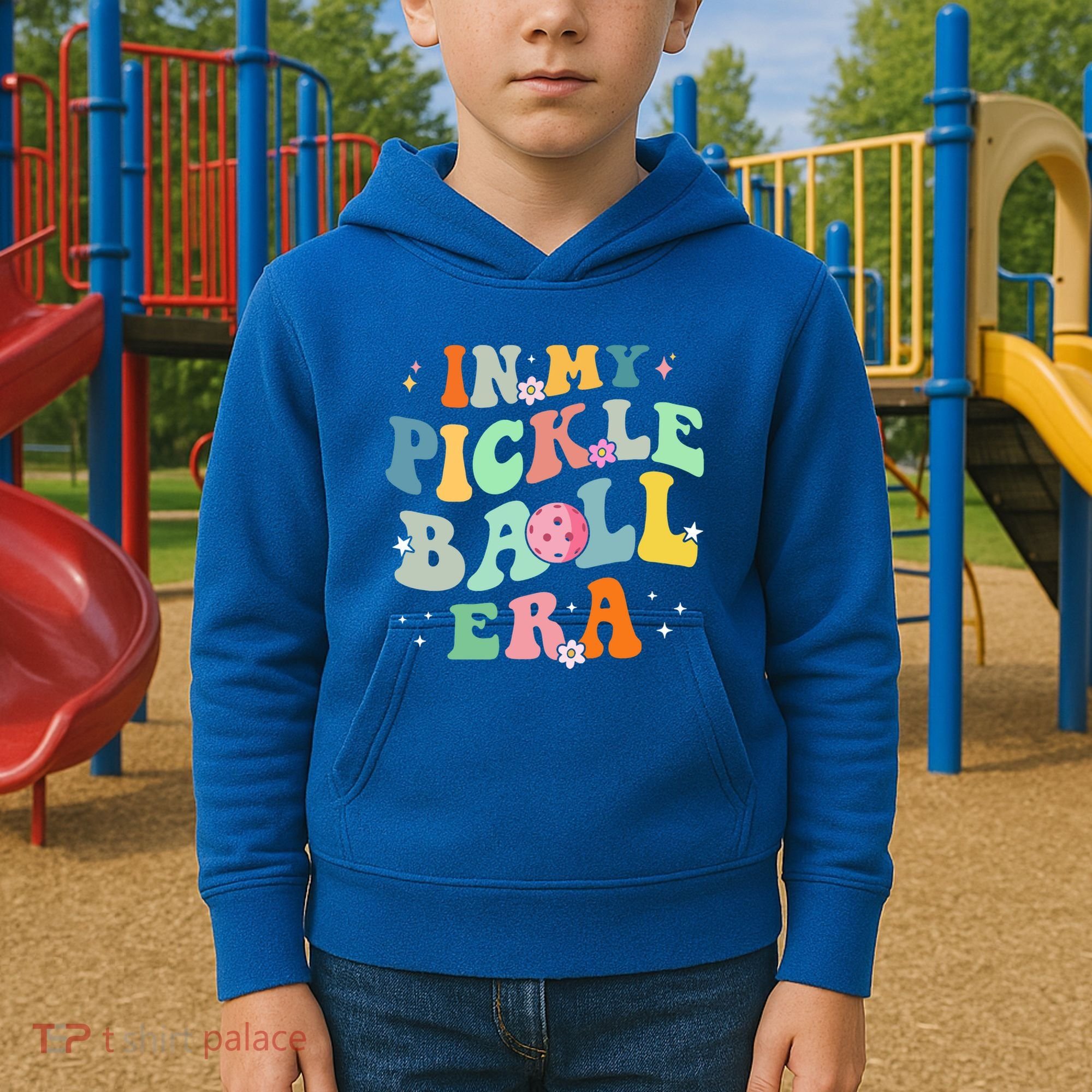 In My Pickleball Era Retro Game Day Funny Pickleball Player Gift Kids Hoodie