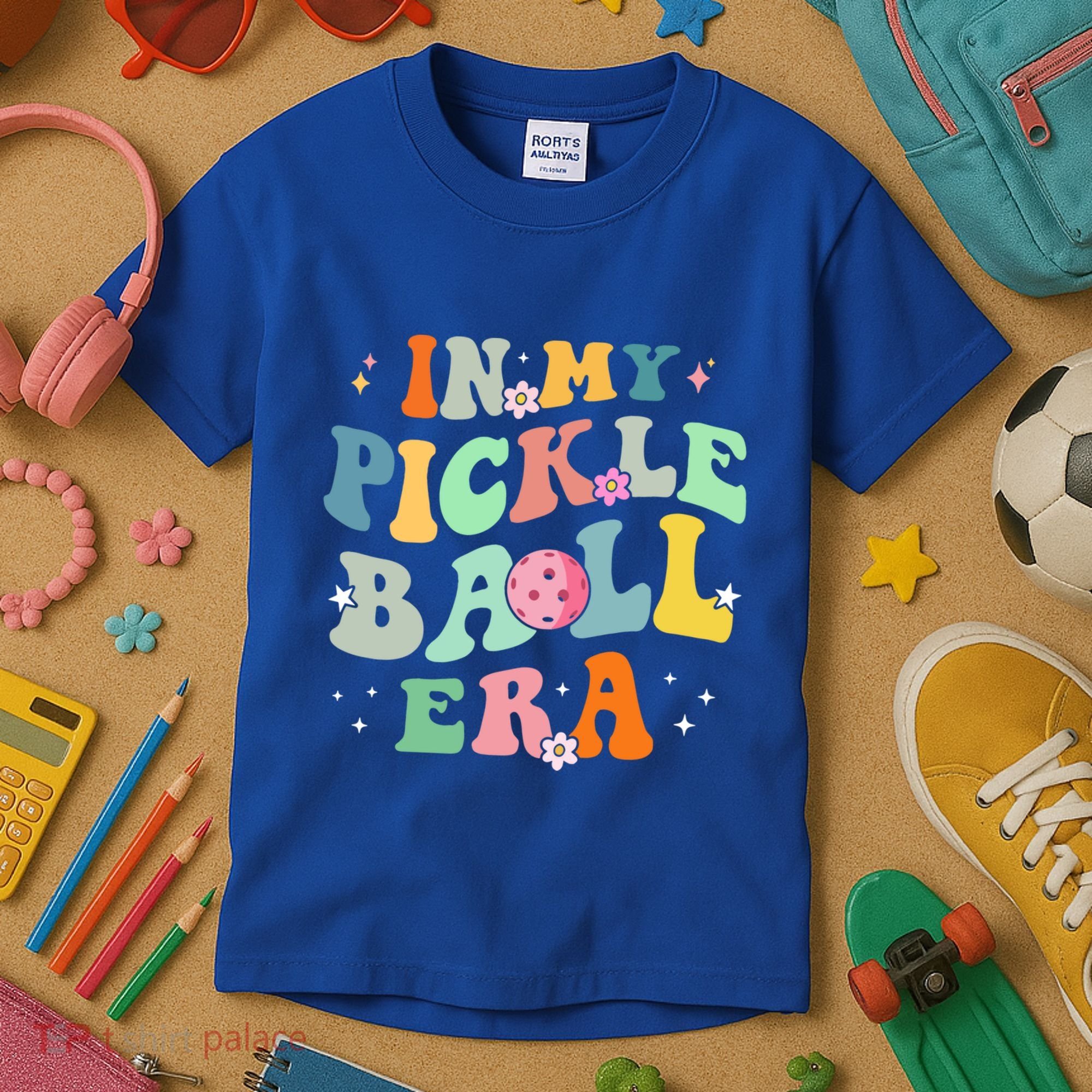 In My Pickleball Era Retro Game Day Funny Pickleball Player Gift Kids T-Shirt