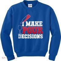 I Make Pour Decisions Wine Er And Funny Bartender Gift Great Gift Kids Sweatshirt thumb 0