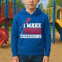 I Make Pour Decisions Wine Er And Funny Bartender Gift Great Gift Kids Hoodie thumb 2