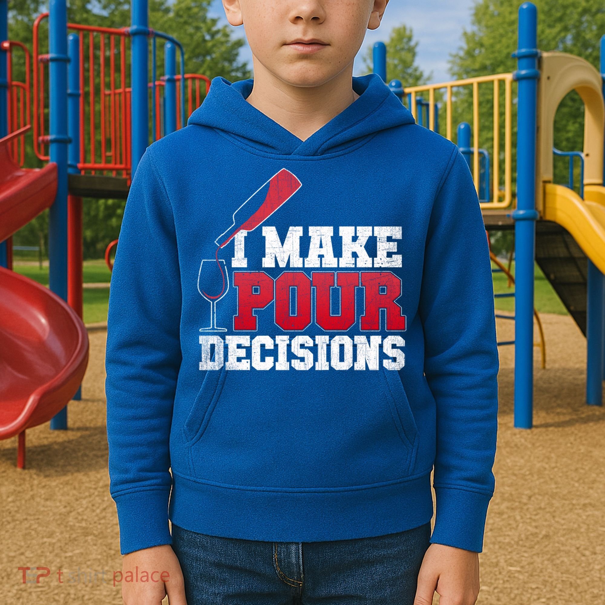 I Make Pour Decisions Wine Er And Funny Bartender Gift Great Gift Kids Hoodie