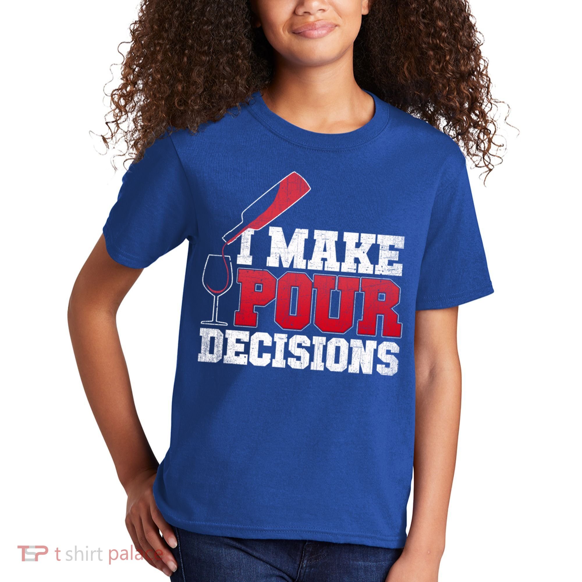 I Make Pour Decisions Wine Er And Funny Bartender Gift Great Gift Kids T-Shirt