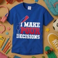 I Make Pour Decisions Wine Er And Funny Bartender Gift Great Gift Kids T-Shirt thumb 3