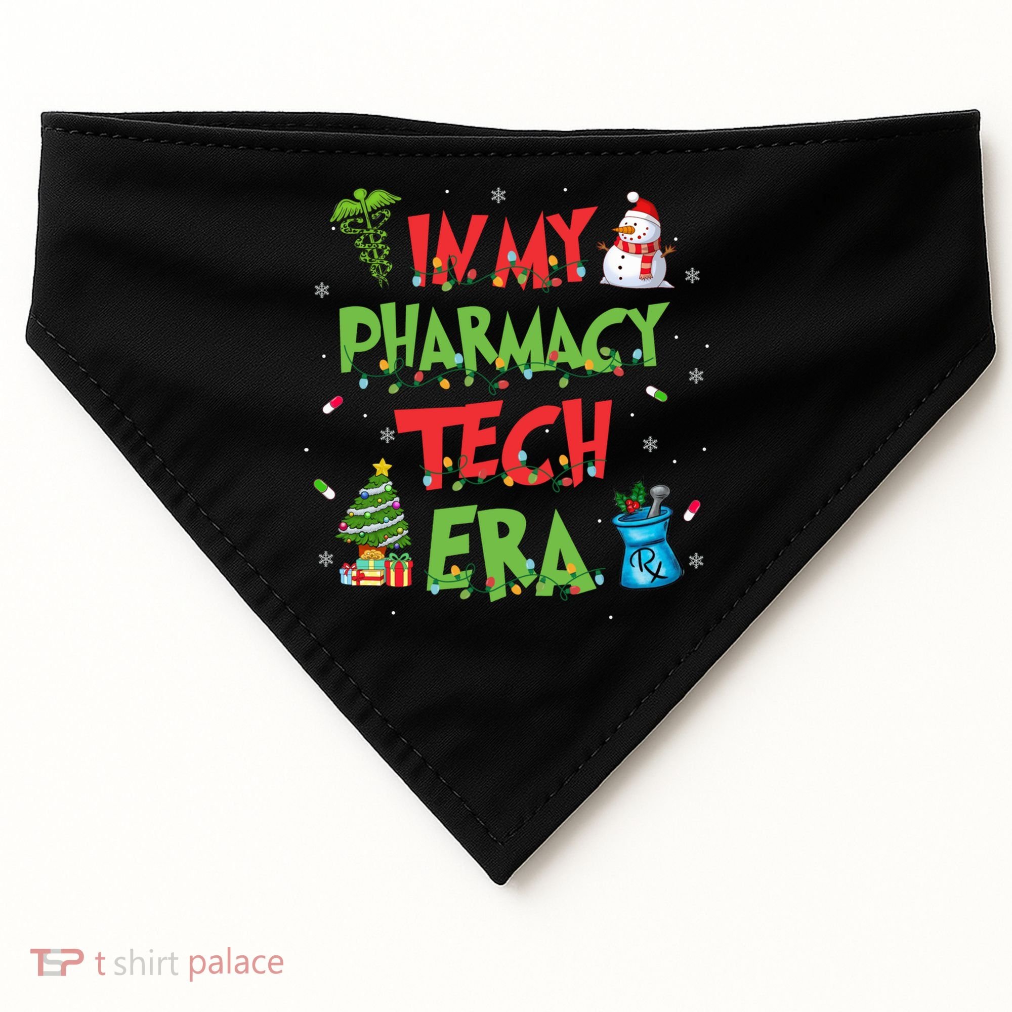 In My Pharmacy Tech Era Christmas Pharmacy Technician Gift USA-Made Doggie Bandana