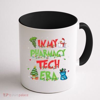 In My Pharmacy Tech Era Christmas Pharmacy Technician Gift Coffee Mug back