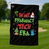 In My Pharmacy Tech Era Christmas Pharmacy Technician Gift Golf Towel thumb 1