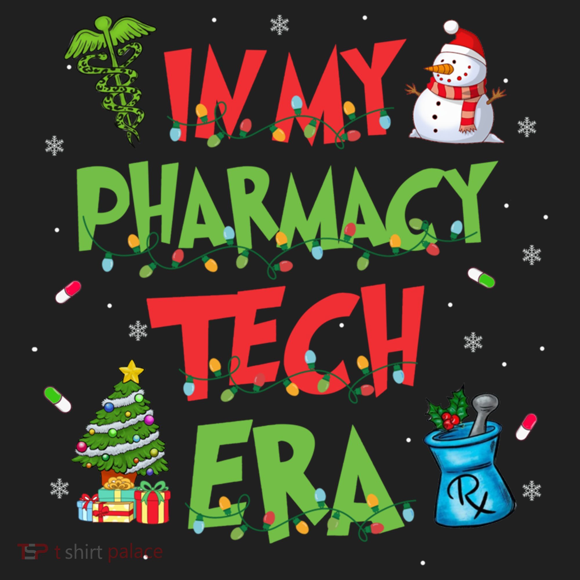 In My Pharmacy Tech Era Christmas Pharmacy Technician Gift Golf Towel