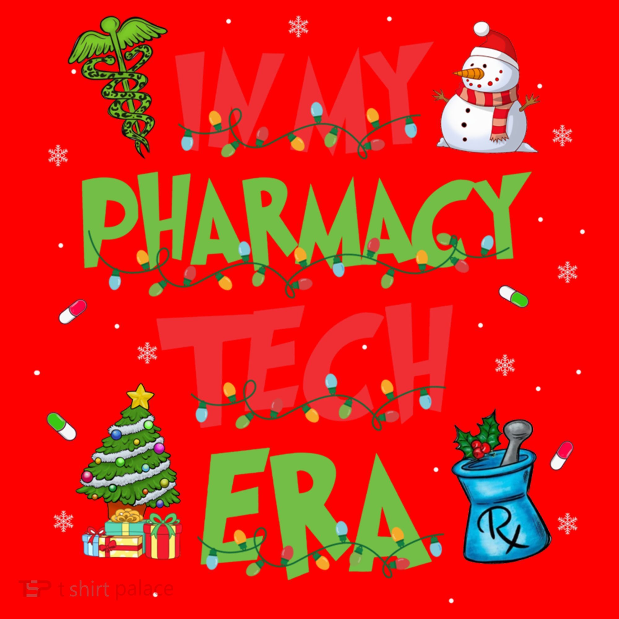 In My Pharmacy Tech Era Christmas Pharmacy Technician Gift Santa Hat