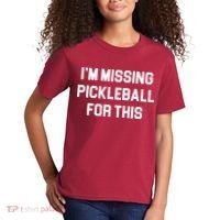 I'm Missing Pickleball For This Kids T-Shirt thumb 2