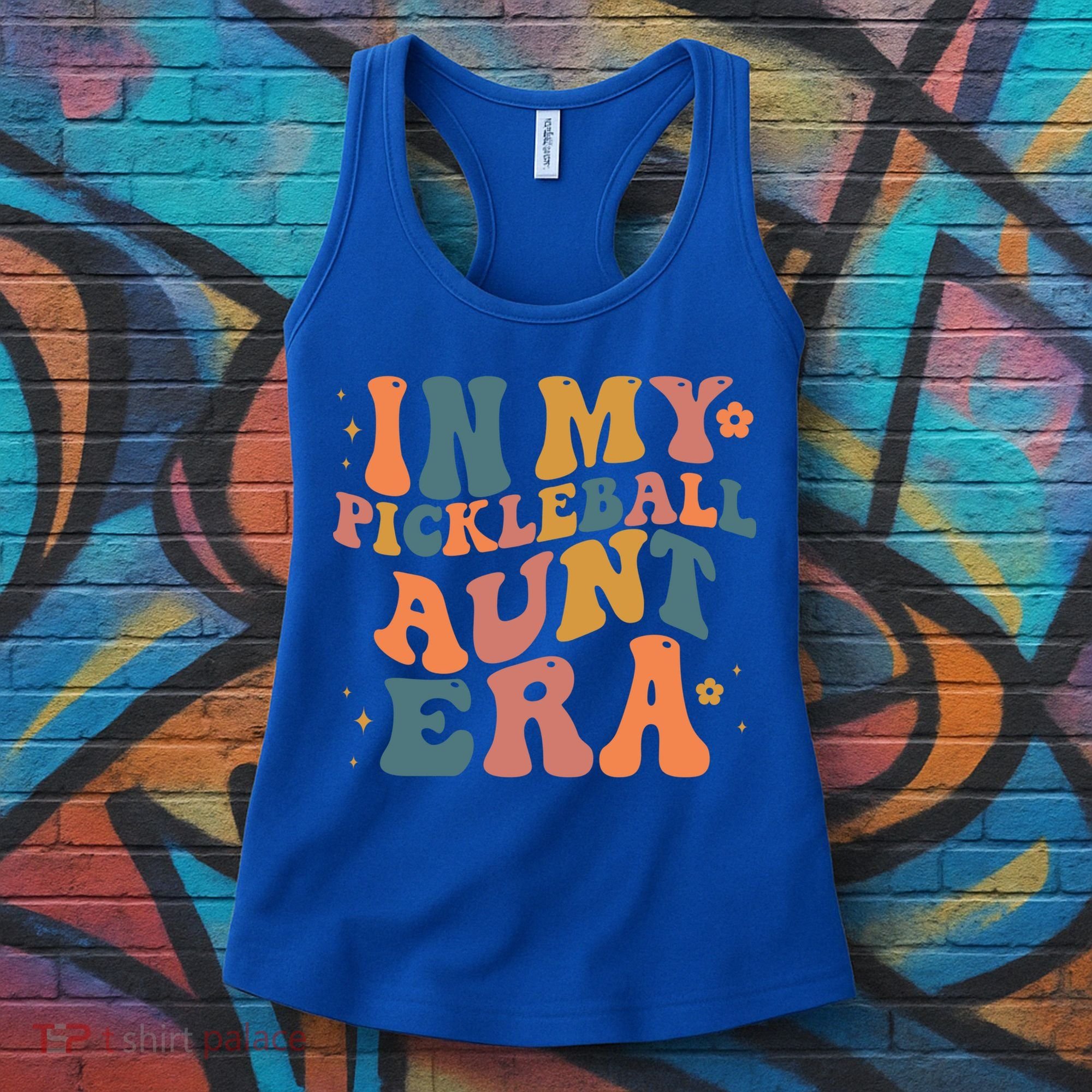 In My Pickleball Aunt Era Funny Groovy S Gift Women's Tank Top