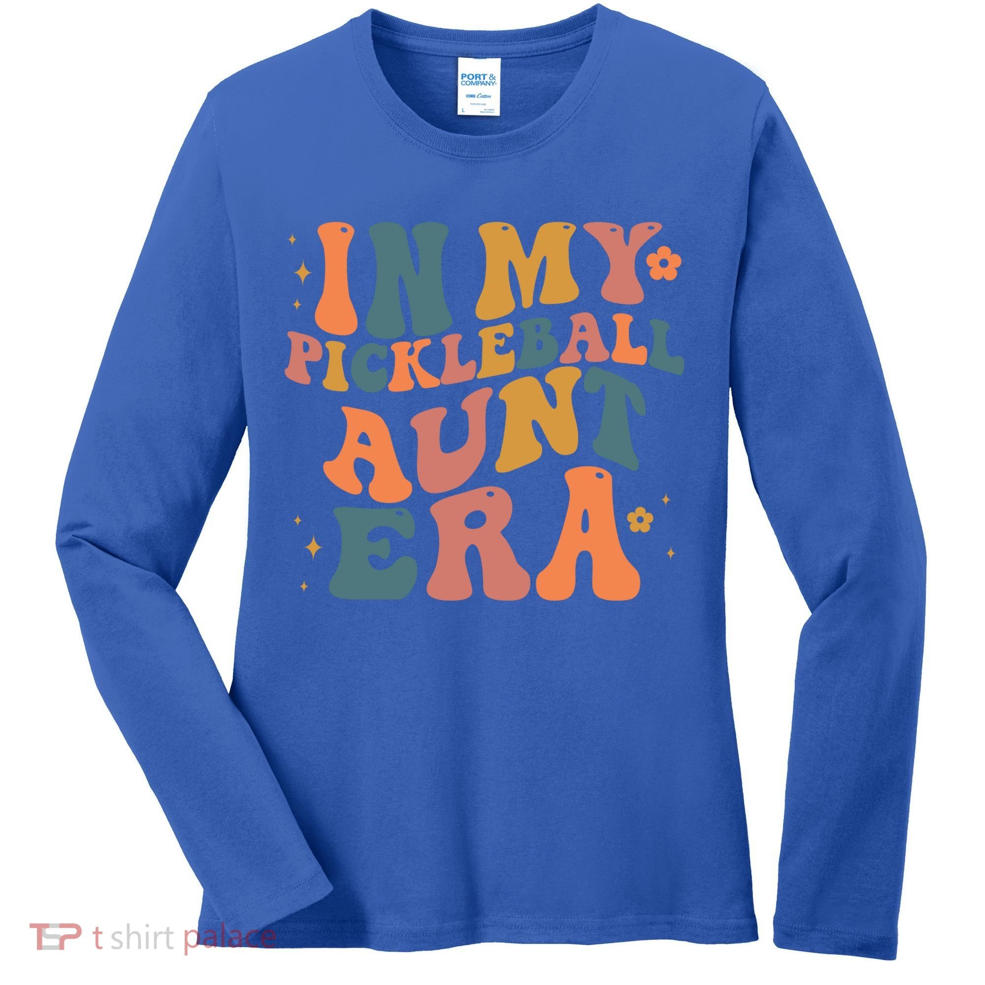 In My Pickleball Aunt Era Funny Groovy S Gift Women's Long Sleeve Shirt