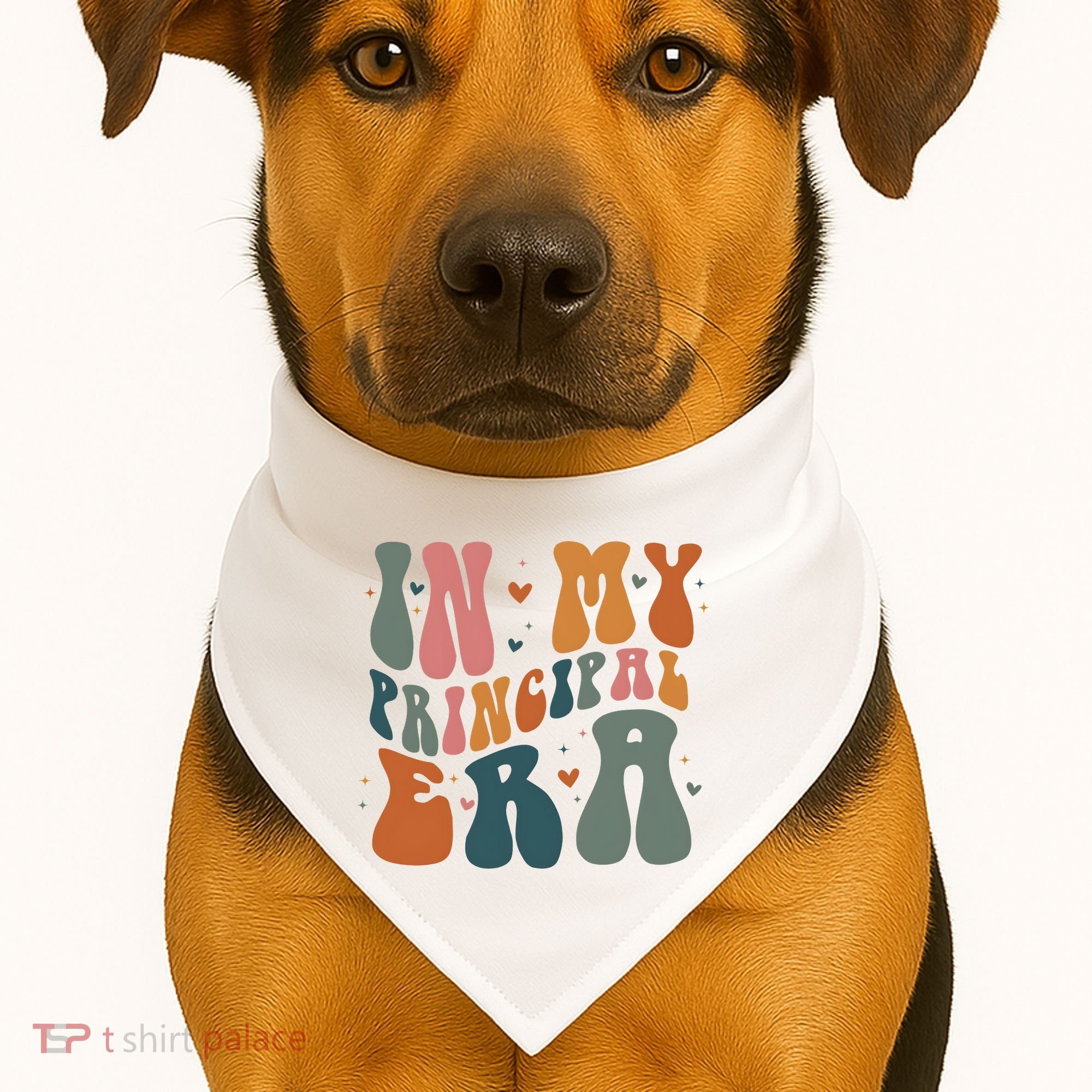 In My Principal Era Retro Back To School Teacher Life USA-Made Doggie Bandana