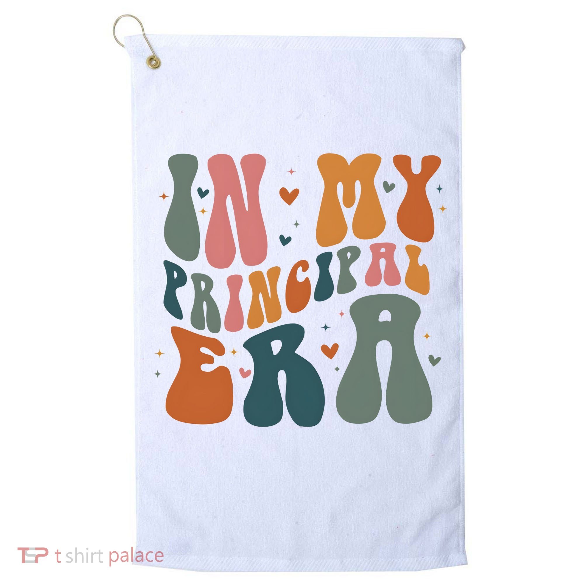 In My Principal Era Retro Back To School Teacher Life Golf Towel