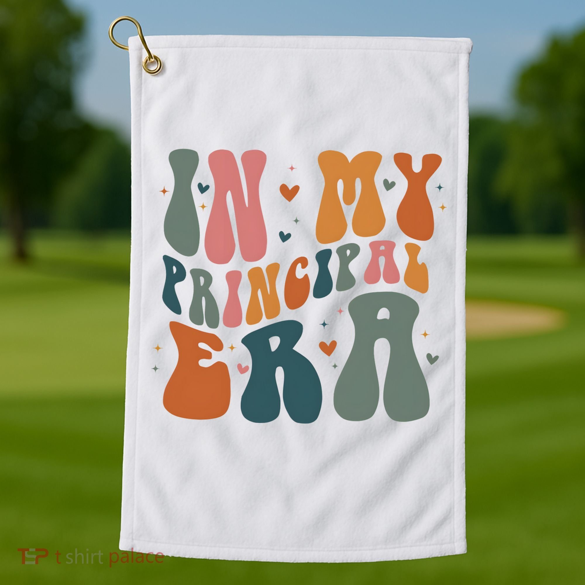 In My Principal Era Retro Back To School Teacher Life Golf Towel