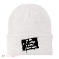 If My PO Asks I Hang Drywall Funny Beanie thumb 0