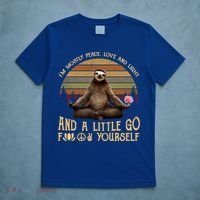 I'm Mostly Peace Love And Light Yoga Funny Sloth Vintage Gift T-Shirt thumb 5