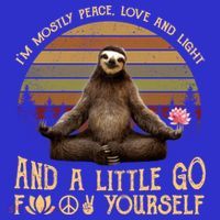 I'm Mostly Peace Love And Light Yoga Funny Sloth Vintage Gift T-Shirt thumb 7