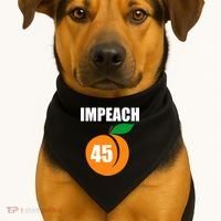 Impeach 45 Peach Emoji Anti Trump Impeachment USA-Made Doggie Bandana thumb 1