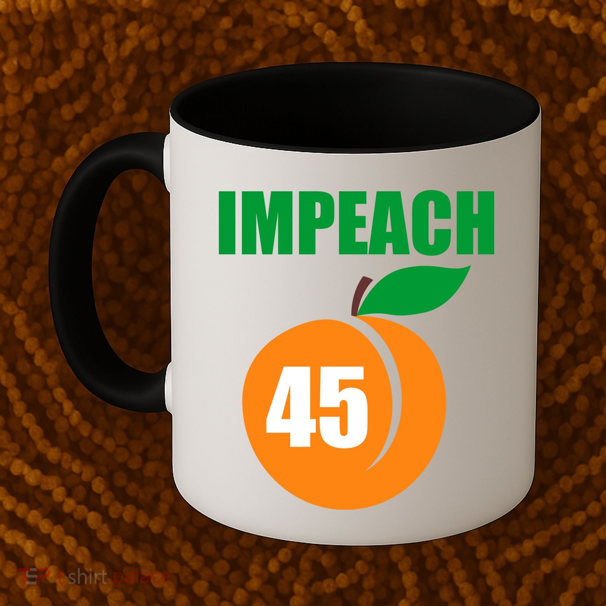 Impeach 45 Peach Emoji Anti Trump Impeachment Coffee Mug