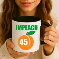 Impeach 45 Peach Emoji Anti Trump Impeachment Coffee Mug thumb 3