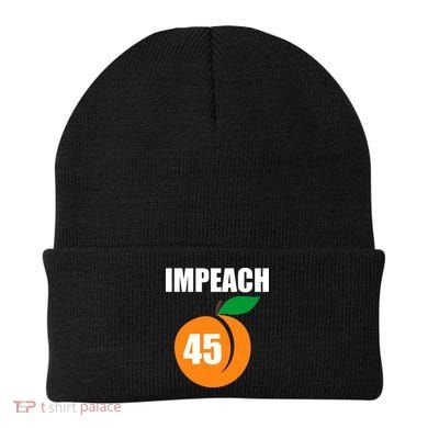 Impeach 45 Peach Emoji Anti Trump Impeachment Beanie