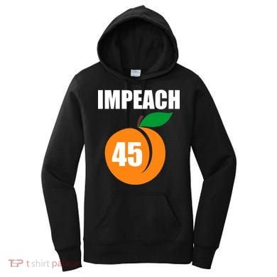 Impeach 45 Peach Emoji Anti Trump Impeachment Women's Hoodie