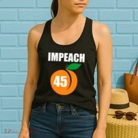Impeach 45 Peach Emoji Anti Trump Impeachment Women's Tank Top thumb 2