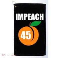 Impeach 45 Peach Emoji Anti Trump Impeachment Golf Towel thumb 0