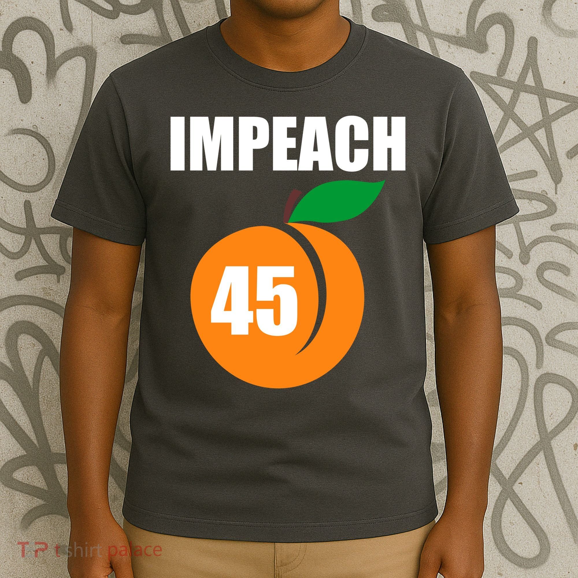 Impeach 45 Peach Emoji Anti Trump Impeachment T-Shirt