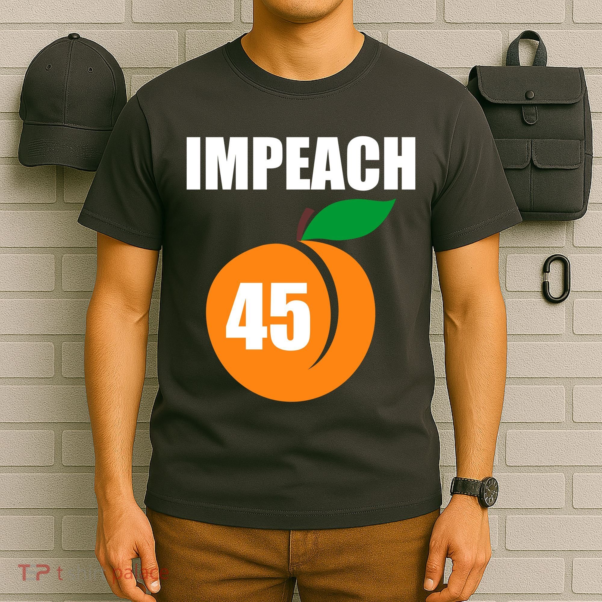 Impeach 45 Peach Emoji Anti Trump Impeachment T-Shirt